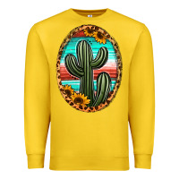 Lemon serape and sunflower cactus Premium Sweatshirt - Jasminsmagicworld