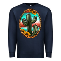 Navy serape and sunflower cactus Premium Sweatshirt - Jasminsmagicworld