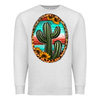 Oatmeal Heather serape and sunflower cactus Premium Sweatshirt - Jasminsmagicworld