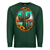 Sports Green serape and sunflower cactus Premium Sweatshirt - Jasminsmagicworld