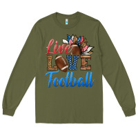 Army Green live love american football Long Sleeve Tee - HRA Design Shop