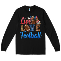 Black live love american football Long Sleeve Tee - HRA Design Shop
