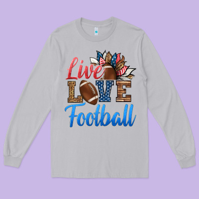 Live Love American Football Long Sleeve Tee Designed By Hra Design Shop