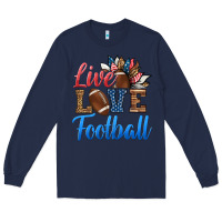 Navy live love american football Long Sleeve Tee - HRA Design Shop
