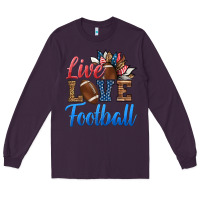 Plum live love american football Long Sleeve Tee - HRA Design Shop