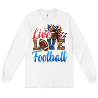 White live love american football Long Sleeve Tee - HRA Design Shop