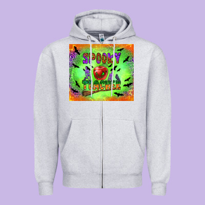 Spooky Teacher Zipper Hoodie Designed By Bundleandbundleshop