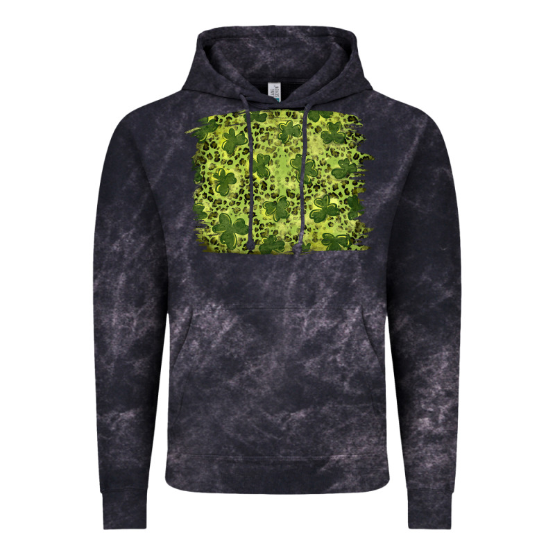 St Patricks Day Shamrock Leopard Background Vintage Hoodie by RanaPortraitStore | Teevron