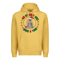 Antique Gold ho ho holly shit skeleton santa Premium Hoodie - MaliasSmallBusiness