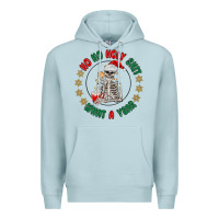 Blue Mist ho ho holly shit skeleton santa Premium Hoodie - MaliasSmallBusiness