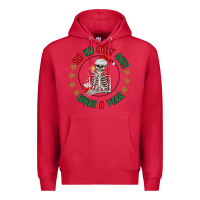 Cardinal ho ho holly shit skeleton santa Premium Hoodie - MaliasSmallBusiness
