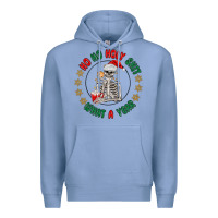 Colony Blue ho ho holly shit skeleton santa Premium Hoodie - MaliasSmallBusiness