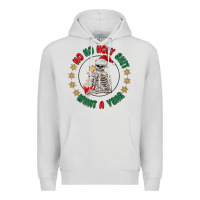Dove Grey ho ho holly shit skeleton santa Premium Hoodie - MaliasSmallBusiness