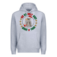 Heather Grey ho ho holly shit skeleton santa Premium Hoodie - MaliasSmallBusiness