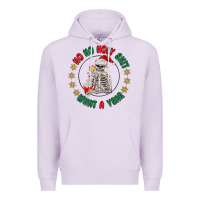 Lilac ho ho holly shit skeleton santa Premium Hoodie - MaliasSmallBusiness