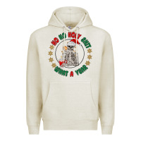 Oatmeal Heather ho ho holly shit skeleton santa Premium Hoodie - MaliasSmallBusiness