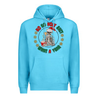 Ocean Blue ho ho holly shit skeleton santa Premium Hoodie - MaliasSmallBusiness