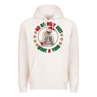 Pale Pink ho ho holly shit skeleton santa Premium Hoodie - MaliasSmallBusiness
