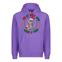 Purple ho ho holly shit skeleton santa Premium Hoodie - MaliasSmallBusiness