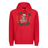 Red ho ho holly shit skeleton santa Premium Hoodie - MaliasSmallBusiness
