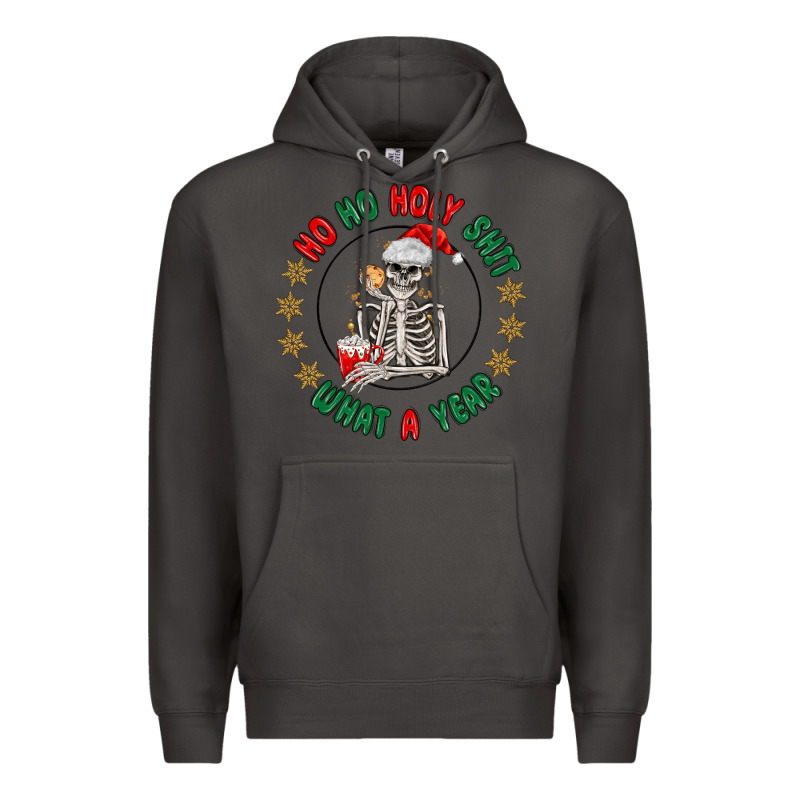 Ho Ho Holly Shit Skeleton Santa Premium Hoodie by MaliasSmallBusiness | Teevron