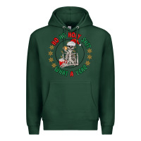 Sports Green ho ho holly shit skeleton santa Premium Hoodie - MaliasSmallBusiness