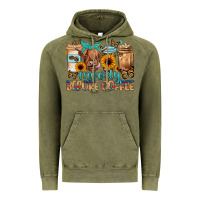 Vintage Olive moody before coffee Vintage Hoodie - JahusDesignShop