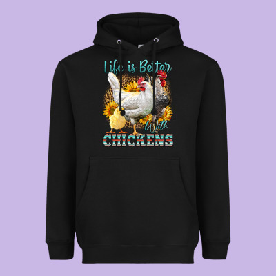 Western Life Is Better With Chickens Heavyweight Hoodie Designed By Lillyallendesigns