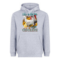 Heather Grey Western Life Is Better With Chickens Heavyweight Hoodie - LillyAllenDesigns