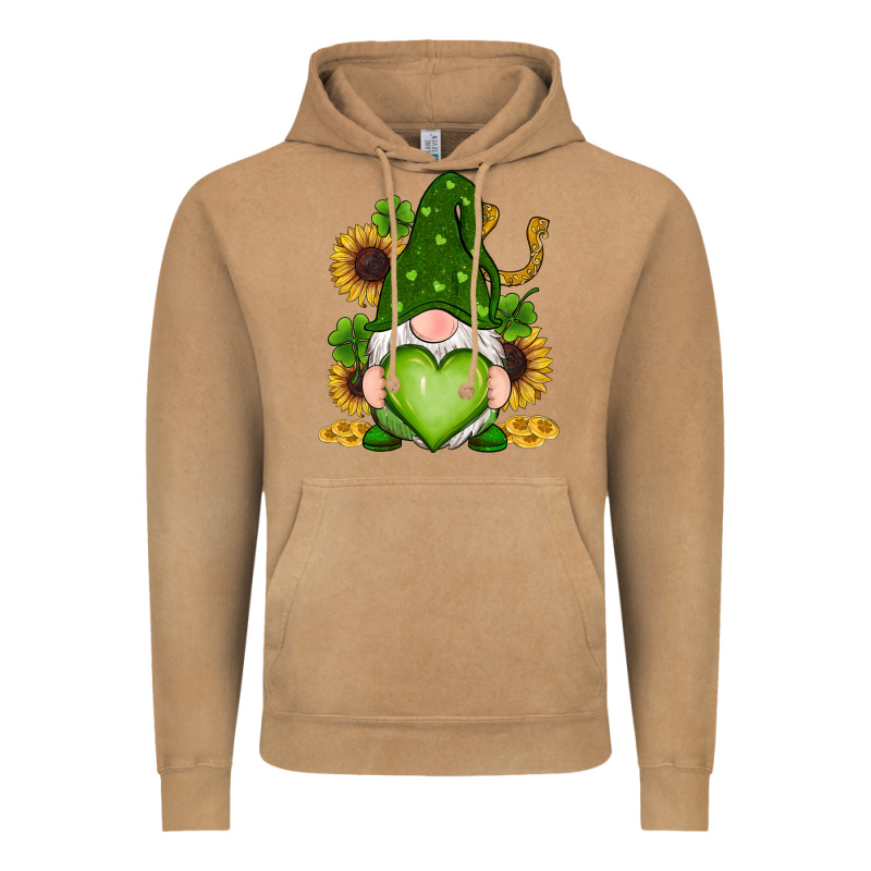 St Patricks Day Shamrock Sunflowers Gnomes Vintage Hoodie by RanaPortraitStore | Teevron