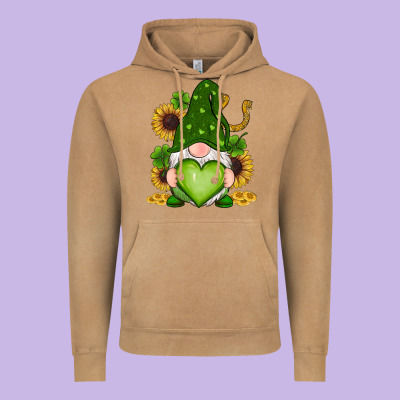 St Patricks Day Shamrock Sunflowers Gnomes Vintage Hoodie Designed By Ranaportraitstore