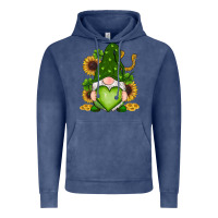 Vintage Denim st patricks day shamrock sunflowers gnomes Vintage Hoodie - RanaPortraitStore