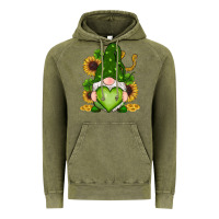 Vintage Olive st patricks day shamrock sunflowers gnomes Vintage Hoodie - RanaPortraitStore