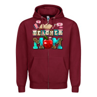 Burgundy teacher mom Zipper Hoodie - AdoDesignShop