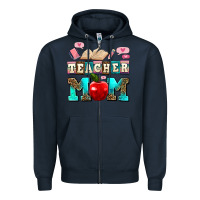 Navy teacher mom Zipper Hoodie - AdoDesignShop