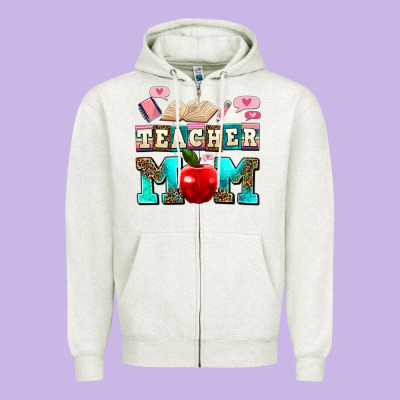Teacher Mom Zipper Hoodie Designed By Adodesignshop
