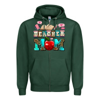Sports Green teacher mom Zipper Hoodie - AdoDesignShop