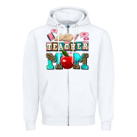 White teacher mom Zipper Hoodie - AdoDesignShop