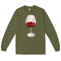 Army Green wine glass fa element Long Sleeve Tee - FaDigitalArtStudio