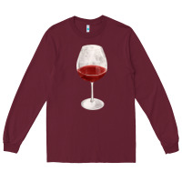 Burgundy wine glass fa element Long Sleeve Tee - FaDigitalArtStudio