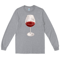 Heather Grey wine glass fa element Long Sleeve Tee - FaDigitalArtStudio
