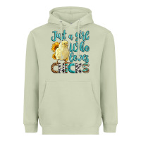 Matcha Western Just A Girl Who loves Chicks Heavyweight Hoodie - LillyAllenDesigns