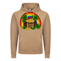 Vintage Coffee st patricks shamrock gold leopard rainbow Vintage Hoodie - RanaPortraitStore