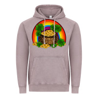 Vintage Zinc st patricks shamrock gold leopard rainbow Vintage Hoodie - RanaPortraitStore