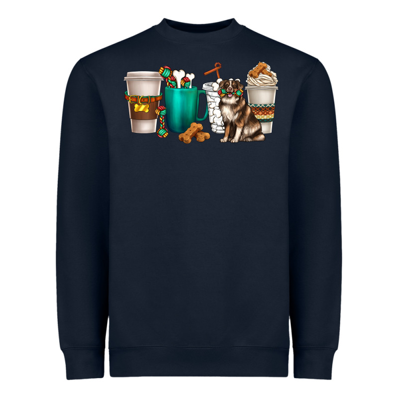 Australian Shepherd Dog Coffee Cups Heavyweight Sweatshirt by texasbilliewilder | Teevron