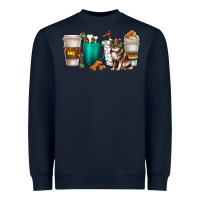 Navy australian shepherd dog coffee cups Heavyweight Sweatshirt - texasbilliewilder
