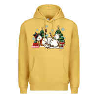 Antique Gold christmas snowmen with wine Premium Hoodie - MaliasSmallBusiness