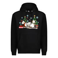 Black christmas snowmen with wine Premium Hoodie - MaliasSmallBusiness