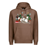 Chestnut christmas snowmen with wine Premium Hoodie - MaliasSmallBusiness