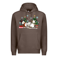 Coffee christmas snowmen with wine Premium Hoodie - MaliasSmallBusiness